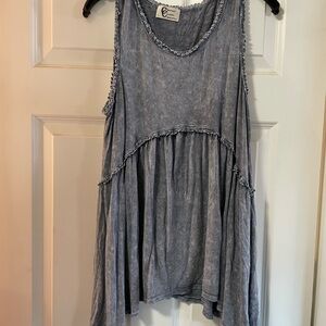 Women's Blue Sleeveless Top